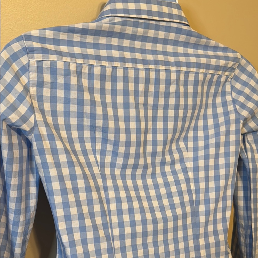 United Colors of Benetton Blue Checkered Button Down Shirt - Picture 7 of 10